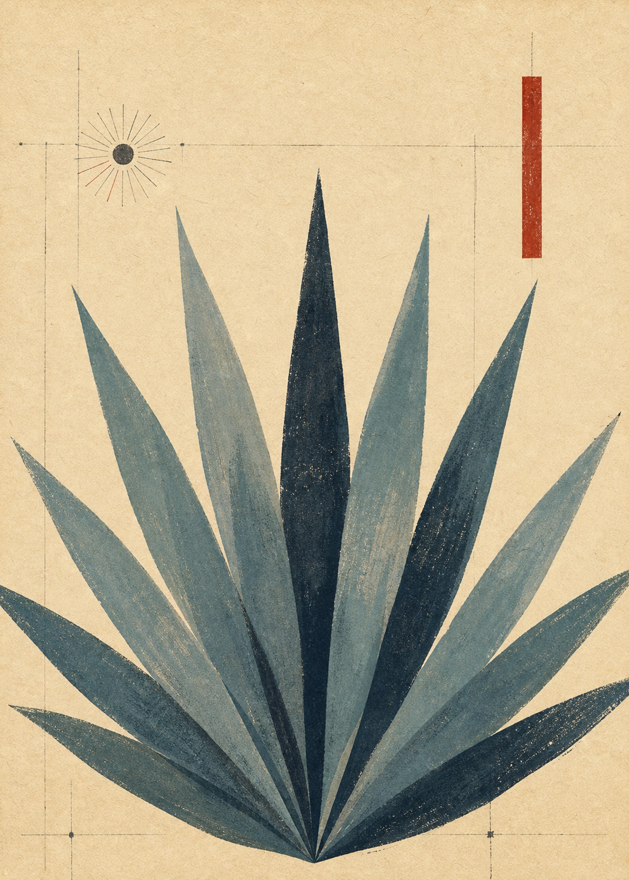 Agave Field Notation β Signal Botanics art print β Framed