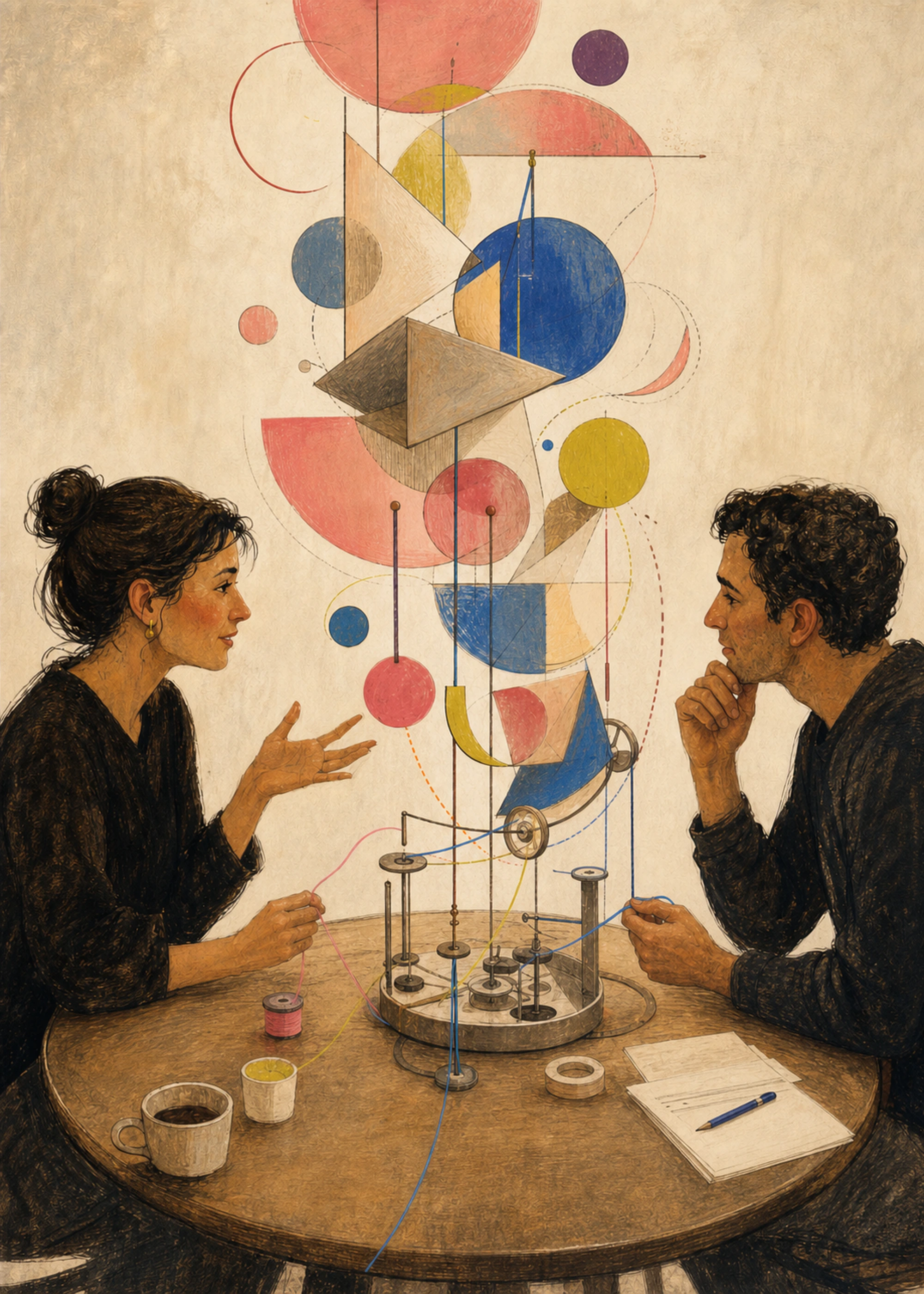 Conversation Engine — Hero Study — framed Soft Systems art print